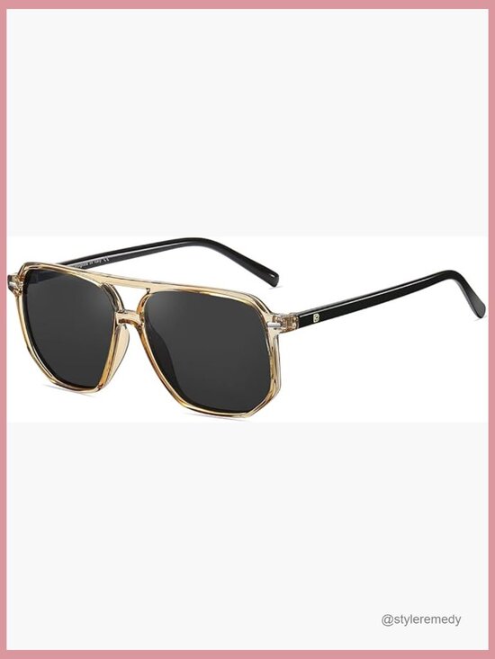 Polarized Square Aviator Sunglasses with Double Bridge TR90 Frame main image 7